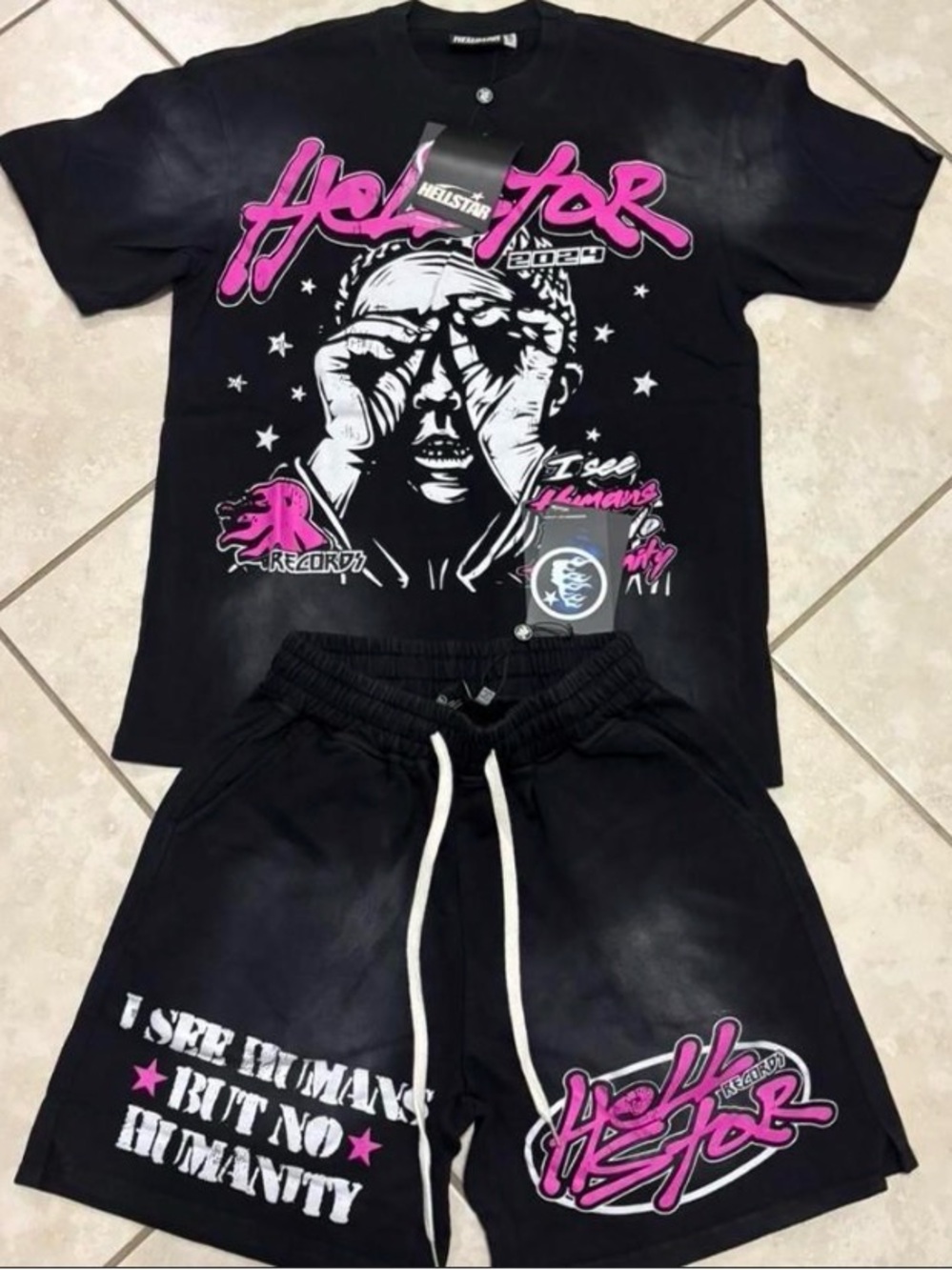 Helstar Black & Pink Graphic Men’s 2 Piece Set